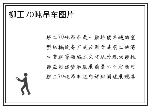 柳工70吨吊车图片
